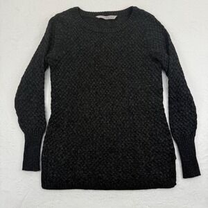 Athleta Sweater Womens Size S‎ Gray Black Knit Long Sleeve Wool Blend